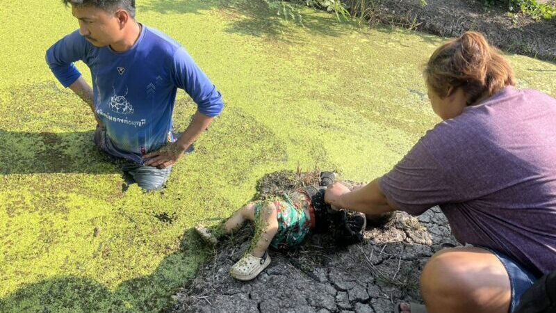 อ่างทอง – สลดเพื่อนบ้านหวังดีเห็นเด็ก1ขวบร้องเอาไปช่วยเลี้ยงก่อนหายกลายเป็นศพในร่องสวนผักหลังบ้าน