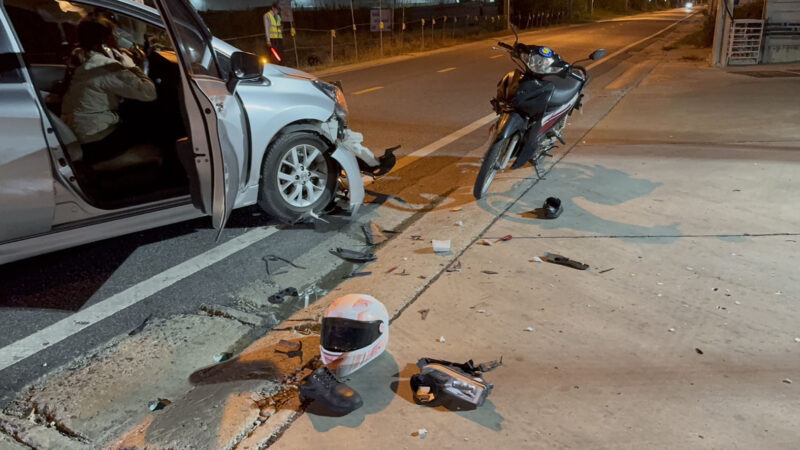 วงจรปิดแฉหนุ่มเมาสุราขับรถเลี้ยวตัดหน้ามอไซค์พุ่งชนคนขี่เจ็บสาหัส