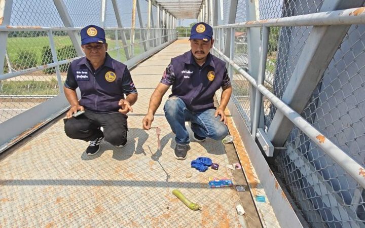 ปทุมธานี – ชาวบ้านผวาหนุ่มสาวมั่วสุมเสพยาถ่ายคลิปOnly Fansบนสะพานลอย