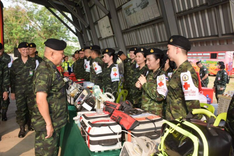 พลโท วรเทพ บุญญะ แม่ทัพภาคที่ 3 ตรวจเยี่ยม การฝึกทบทวนการปฏิบัติ การส่งต่อผู้ป่วยวิกฤต เเละฉุกเฉิน