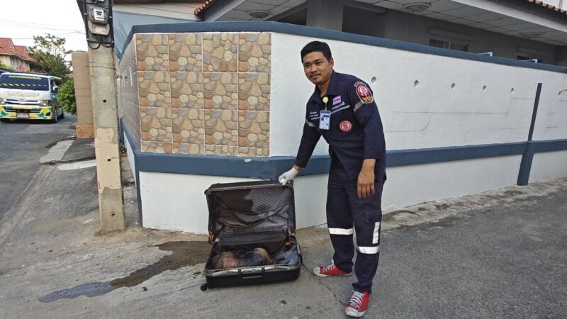 ปทุมธานี – วงแตกทั้งหมู่บ้านตร.รุดตรวจสอบกระเป๋าปริศนาส่งกลิ่นเหม็นคละคลุ้ง เปิดดูพบซากลูกสุนัขเน่าอืด