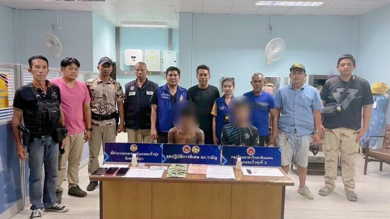 พังงา-ฝ่ายปกครองอำเภอตะกั่วทุ่งลุยกวาดล้างยาเสพติด จับผู้ต้องหา 2 รายพร้อมยาบ้า 41 เม็ด ส่งบำบัด 6 ราย