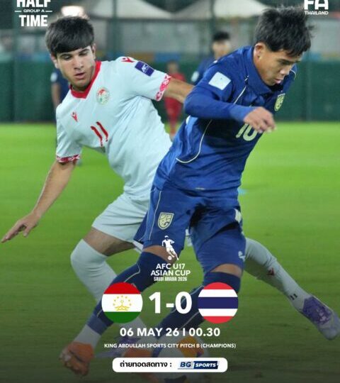 ทีมชาติไทย U17 พ่าย ทาจิกิสถาน U17 0-2 ประเดิมศึกชิงแชมป์เอเชีย 2026