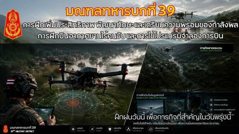 พิษณุโลก มทบ.39 : การฝึกการพัฒนากำลังพลให้ก้าวทันเทคโนโลยีทางทหารสมัยใหม่ ในการพิทักษ์ พ.ท.ส่วนหลัง และการช่วยเหลือประชาชน