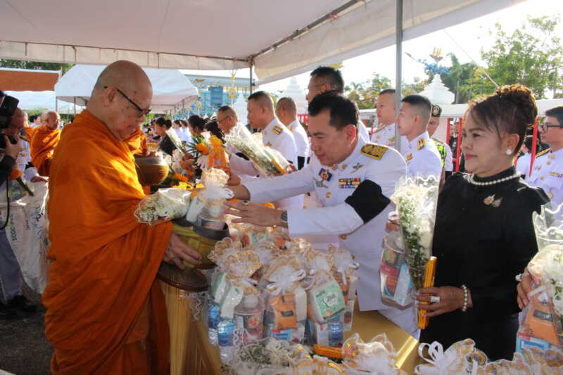 ชลบุรี จัดพิธีบำเพ็ญกุศล–ทำบุญตักบาตร น้อมถวายเป็นพระกุศลแด่ เจ้าฟ้าพัชรกิติยาภาฯ