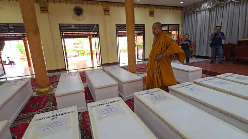 วัดบางพลีใหญ่กลางรับร่างอาจารย์ใหญ่ 45 ร่าง มาประกอบพิธีฌาปนกิจวัดบางพลีใหญ่กลาง