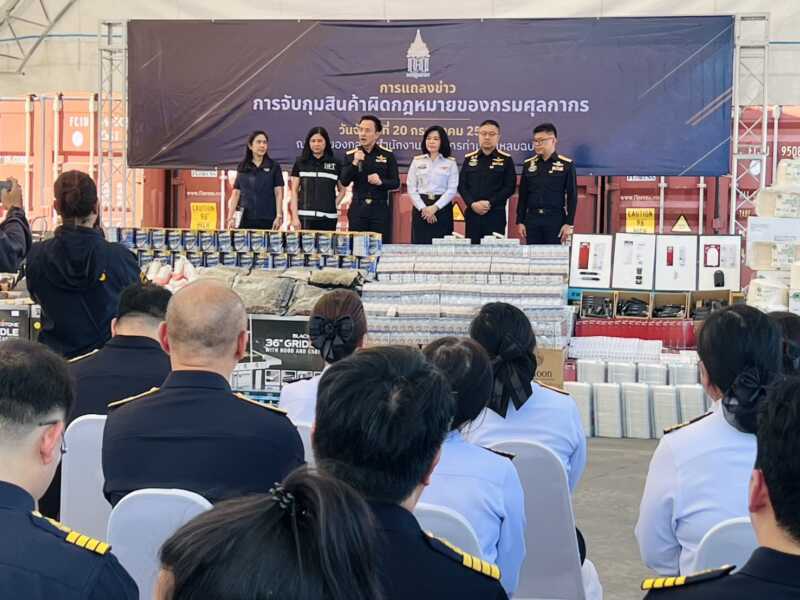 ศุลกากรเปิดโปง “Made in Thailand” ปลอม ยึดบุหรี่-มีดคัตเตอร์จากจีน มูลค่ากว่า 100 ล้าน
