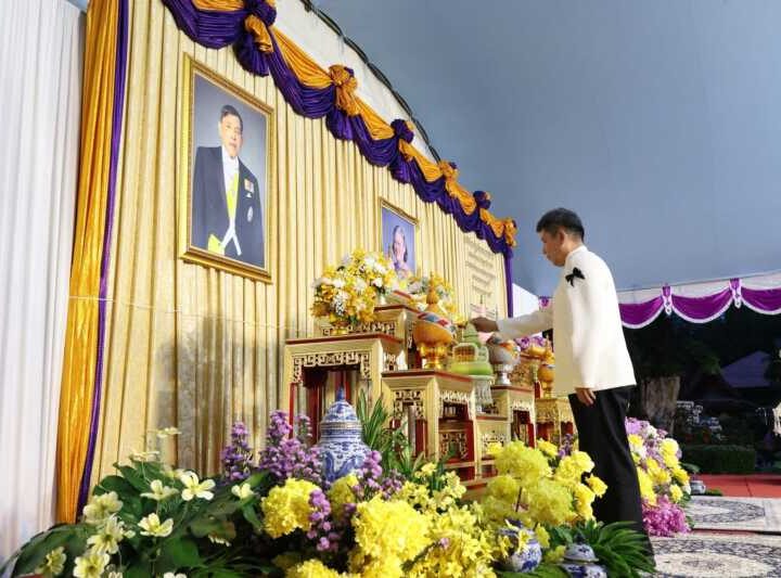 จังหวัดชุมพรจัดพิธีเจริญพระพุทธมนต์สมโภชผ้าพระราชทาน ในสมเด็จพระกนิษฐาธิราชเจ้า กรมสมเด็จพระเทพรัตนราชสุดาฯ สยามบรมราชกุมารี ประจำปี 2569 ณ วัดพระบรมธาตุสวี