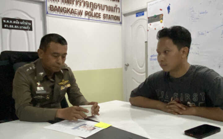 ตร.บางแก้ว รวบแล้วหนุ่มคนร้ายชิงลอตเตอรี่พ่อค้าพิการวัย 63 ปี