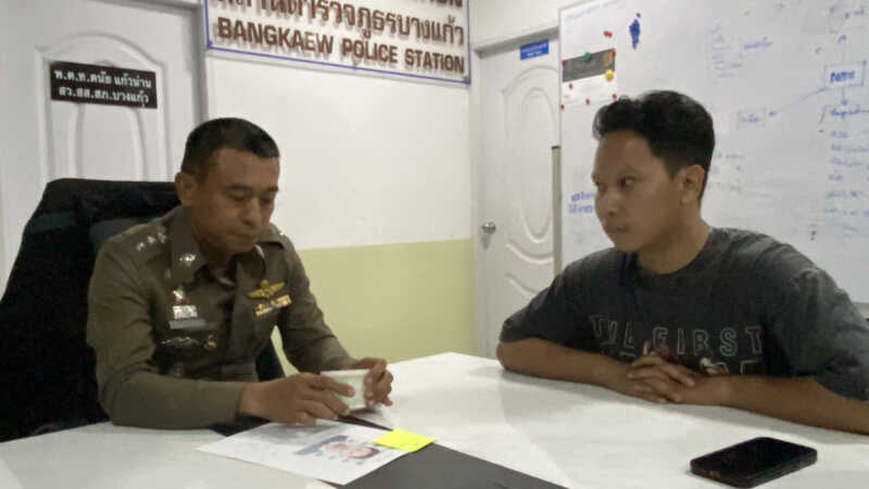 ตร.บางแก้ว รวบแล้วหนุ่มคนร้ายชิงลอตเตอรี่พ่อค้าพิการวัย 63 ปี