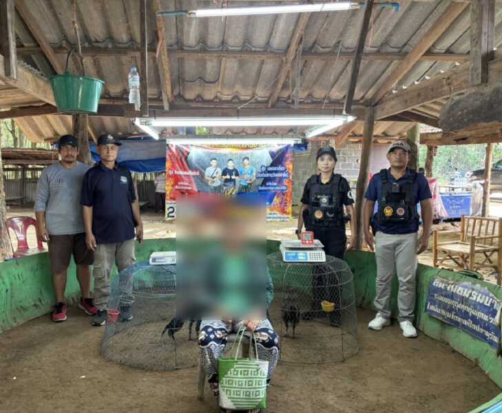 มุกดาหาร – ฝ่ายปกครองเมืองมุกดาหาร สนธิกำลัง บุกรวบเซียนพนันชนไก่ 11 ราย