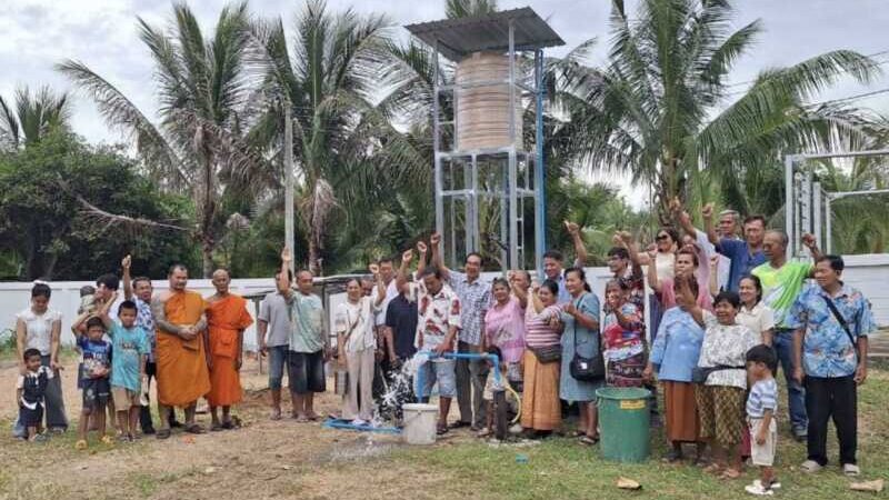 โครงการปั๊มน้ำบาดาลโซล่าเซลล์และหอถังสำหรับเก็บน้ำบาดาลแทนปั๊มน้ำคันโยกด้วยมือ สำหรับวัดสามแยกพัฒนาและชุมชน หมู่ 10 ต.แม่เล่ย์ อ.แม่วงก์ จ.นครสวรรค์