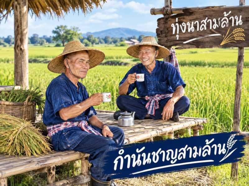 วิกฤตแล้งพ่นพิษ! ชาวนาชุมพรเพิ่งได้หว่านนา ‘บ้านสามล้าน’ สู้สุดฤทธิ์ ดัน กข 79 เนรมิต ‘ทุ่งรวงทอง’ ดึงท่องเที่ยว ธ.ค. นี้