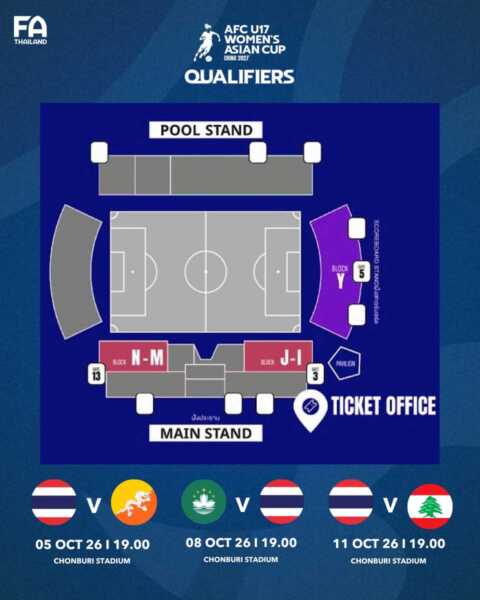 เข้าชมฟรี! ฝ่ายจัดฯ เปิดลงทะเบียนรับบัตรเชียร์ “ชบาแก้ว U17” สู้ศึก AFC U17 Women’s Asian Cup 2027 Qualifiers ที่ชลบุรี